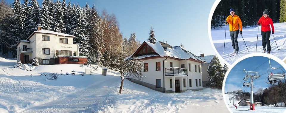 Rezervujte si zimní dovolenou v Horském Domově přímo u sjezdovky, v blízkosti centra Benecka. 